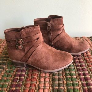 Brown suede boots